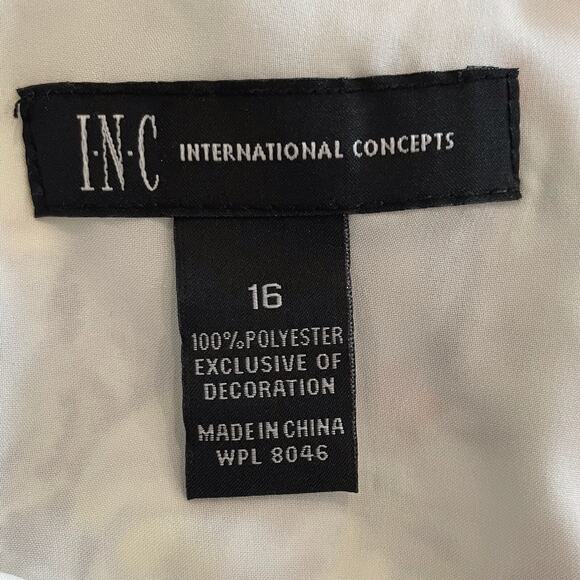 INC Floral Bouquet Lace Midi Dress Ruffle Handkerchief Sleeveless Trip 16 Plus - Picture 11 of 12